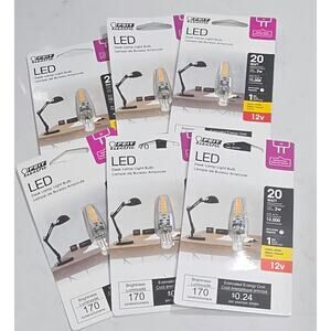 6 Pack Feit Electric G4 LED Bulb 12V 2W 20W Eq. 3000K Warm White New